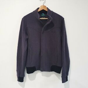 Macpac Size 14 Grey Merino Boiled Wool Long Sleeve Zip Jacket