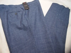 Ted Baker Jerome Wool Silk & Linen Dress Pants NWT $278 40 Waist Modern Fit Blue - Picture 1 of 9