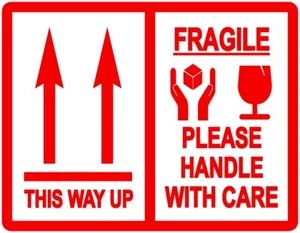 This Way Up / Fragile Packing Stickers / Labels - 103 x 80mm - Picture 1 of 1