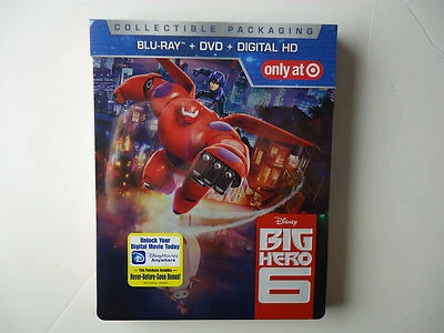 Big Hero 6 (Blu-ray/DVD, 2015, 2-Disc Set, Digital Copy) NEW Target Steelbook - Image 1 of 2