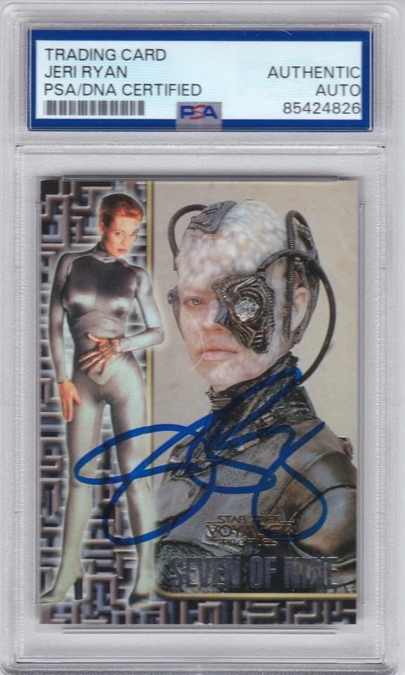 JERI RYAN PSA DNA SIGNIERT AUTO SIEBEN VON NEUN STAR TREK VOYAGER GEPRÄGTE PROFILE - Bild 1 von 1