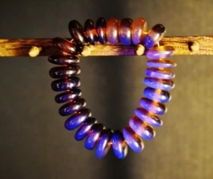Sumatra cherry amber 27 AAAA grade fat disk beads bracelet 100% natural fossil - Picture 1 of 5
