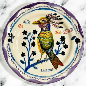 Anthropologie Nathalie Lete exotischer Vogel Essteller frankophil Ich bin dein 10" - Bild 1 von 11