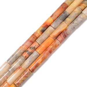 Natural Crazy Agate Cylinder Tube Beads Size 4x13mm 15.5'' Strand - Picture 1 of 2