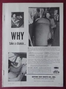 6/1947 PUB IRVING AIR CHUTE IRVIN CHAIRCHUTE PARACHUTE ORIGINAL AD - Picture 1 of 1