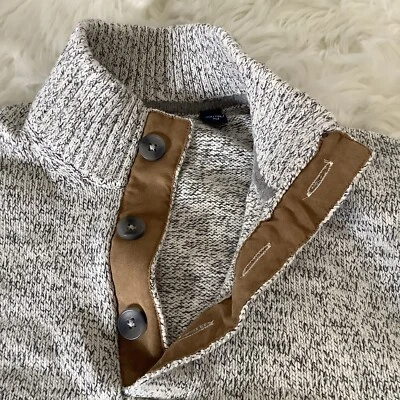 IZOD Sweater Mens XLT Knitted Button Up V-Neck Grandpa Beige - Image 1 of 4