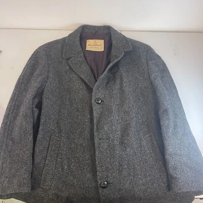 Vintage Harris Tweed Handmade Coat Grey&Black Pure Scottish Produced Wool. - Image 1 of 4
