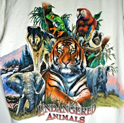 Camiseta de Colección Estampada Animal Habitat Camiseta Grande Tigre Blanca Cuello en V Zoo Foto 1 de 4