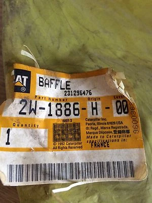 2W-1886 Caterpillar Baffle CAT  2W1886 Fits  953C - 3116  BAFFLE - RADIATOR SIDE - Image 1 of 3