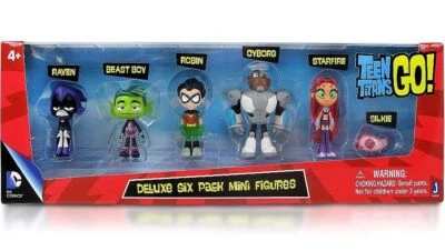 Teen Titans Go Mini Figure Set 6 Deluxe Six Pack Beast Boy Raven Silkie Starfire - Image 1 of 2