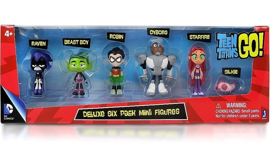Teen Titans Go Mini Figure Set 6 Deluxe Six Pack Beast Boy Raven Silkie Starfire - Image 1 of 2