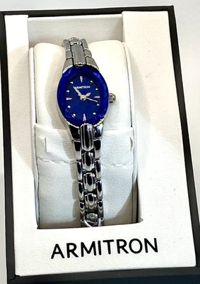 Reloj Mujer Armitron 75-3313SV Cuarzo Esfera Azul 17mm Batería Nueva con Caja Foto 1 de 4