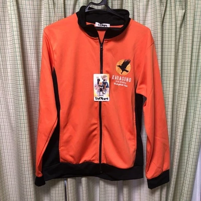 Haikyuu Karasuno Volleyball Club Jacket L Size Orange Black Anime Jersey New - Image 1 of 4