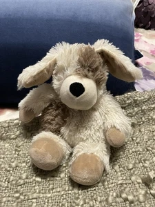 Soft Warmies 9 Zoll kuscheliger Plüsch Junior gepunktet Stofftier Welpe Hund weiß braune Punkte - Bild 1 von 4