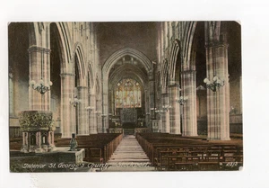 GB KEVII INTERIOR ST GEORGE'S CHURCH postcard 1906 posted STOCKPORT 1/2d - Picture 1 of 3