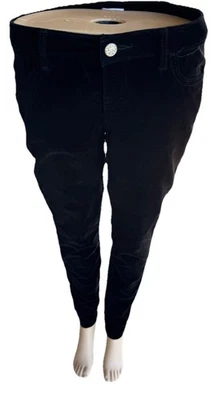Jennifer Lopez skinny Black Velvet Women Pant Size 6 - Image 1 of 4