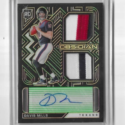 Davis Mills 2021 Obsidian Rookie Jersey Ink Electric Etch Green /50 #RJI-DM (TB) - Image 1 of 2