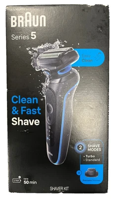NEW Braun Series 5 Clean & Fast Cordless Electric Shaver Kit Easy Clean 2 Modes - Image 1 of 4