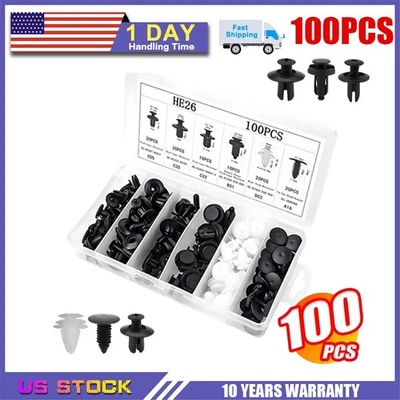 Set Bumper Fender Liner Push Type Retainer Clips Fastener 100X For Kia Hyundai Foto 1 de 4