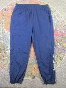 Reebok Windbreaker Track Pants Men XL Navy 34 Inseam Lightweight Nylon Zip Ankle - Picture 1 of 11