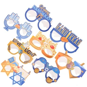 8 Pcs Hanukkah Glasses Photo Booth Props Eyeglasses Holiday Decorations - Picture 1 of 12