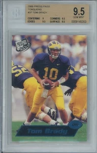 2000 Press Pass #37 Tom Brady Rookie RC Torquers BGS 9.5 Gem MT BN868 - Picture 1 of 2