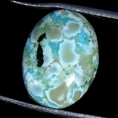 7,80 quilates. Cabujón ovalado turquesa tibetana natural hecho a mano 11X14X6MM Foto 1 de 4