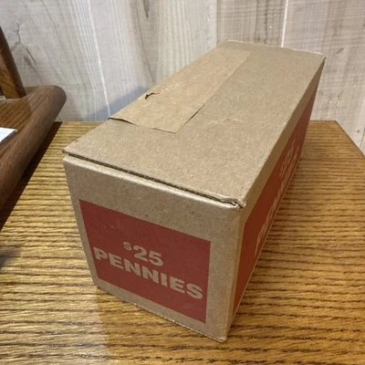 Box Of 2500 Pennies (50 Rolls), Unsearched - Image 1 of 3