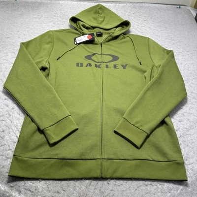Oakley Bark FZ Hoodie 2.0 Green Full Zip Sweatshirt Fleece Mens Size 2XL XXL - Image 1 of 4