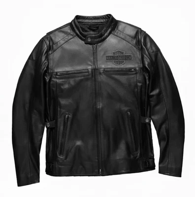 Genuine Cowhide Leather Motorcycle Jacket for Men | Premium Quality | YKK Zips - Image 1 of 3
