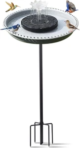 Baño para pájaros con fuentes solares para colibríes, diseño estable y elegante con - Imagen 1 de 7