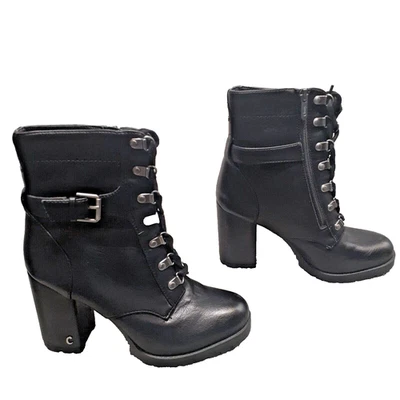 Botas Circus by Sam Edelman Negras Calgary Tacón Grueso Hebillas Con Cordones Talla 7 Foto 1 de 4