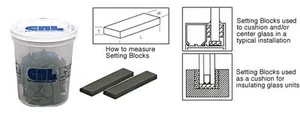 CRL 1/16" x 1/4" x 2" Neoprene Setting Blocks - 100 Pack - Picture 1 of 6