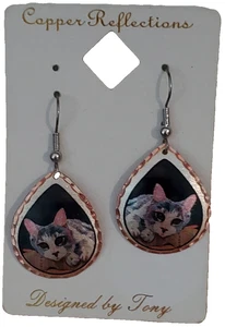 Pendientes Erickson Sales Cobre Diseño Calico Gato - Imagen 1 de 2