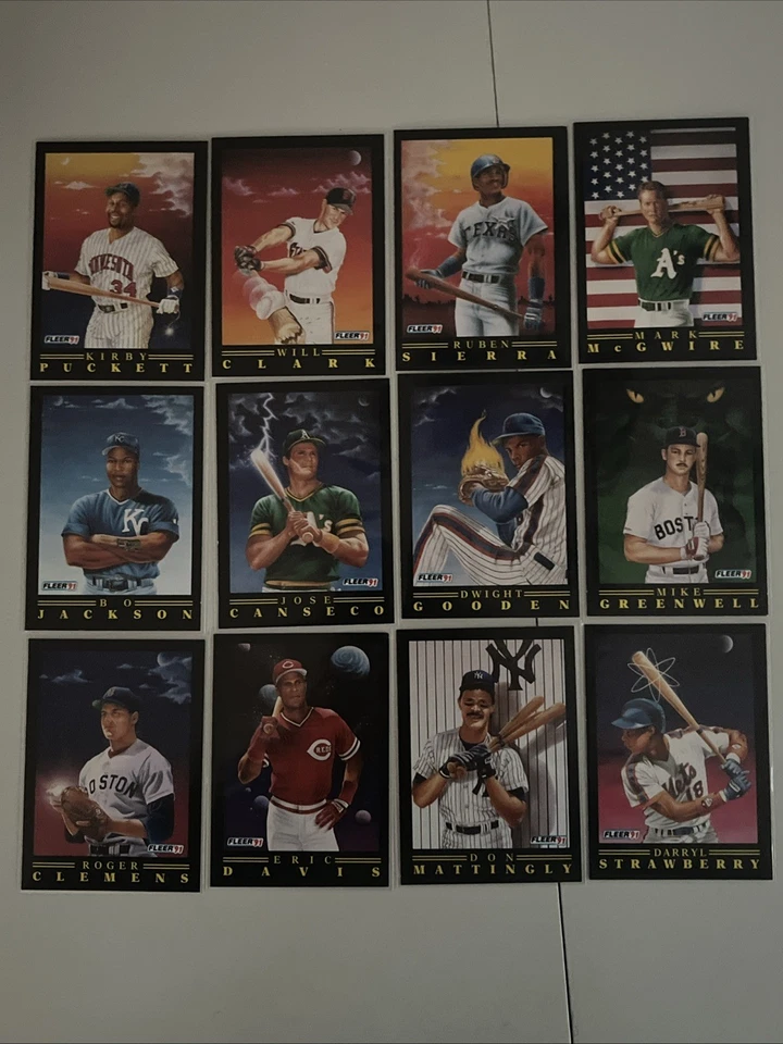 Juego completo de 12 cartas Fleer Pro Vision 1991 Bo Jackson McGuire Mattingly Foto 1 de 4