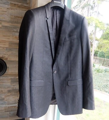 DOLCE & GABBANA BLAZER 48 suit jacket dg d&g black wool silk monogram m s - Bild 1 von 4