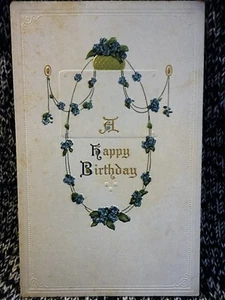PostCard Happy Birthday Floral 1116 German Used 1912 Vintage - Picture 1 of 4
