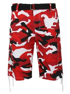 Men's Belted Classic-Fit Cargo Distressed Shorts Multi-Pocket (Size 30-48) *NEW* - Picture 1 of 15