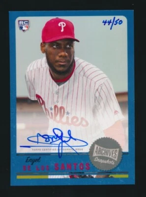 2019 Topps Archives AUTOGRAPH (BLUE Parallel) -ENYEL DE LOS SANTOS RC -Ser#44/50 - Image 1 of 2