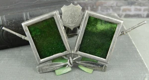 1900 Joseph Willmore British Sterling Silver Mini Picture Frame w Crossed Oars - Picture 1 of 8