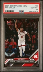 PSA 10 Ace Bailey RC 2024 Bowman U Now #12 Debuts - Print Run 3,122 - Picture 1 of 3