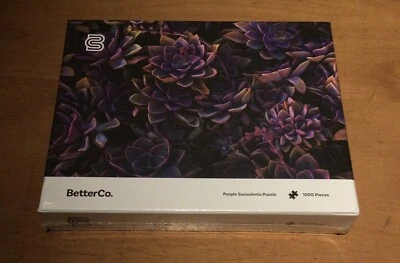 NEW BetterCo 1000 piece purple Succulents Puzzle Plants 27.5" x 20" SEALED Jigsa - Image 1 of 3