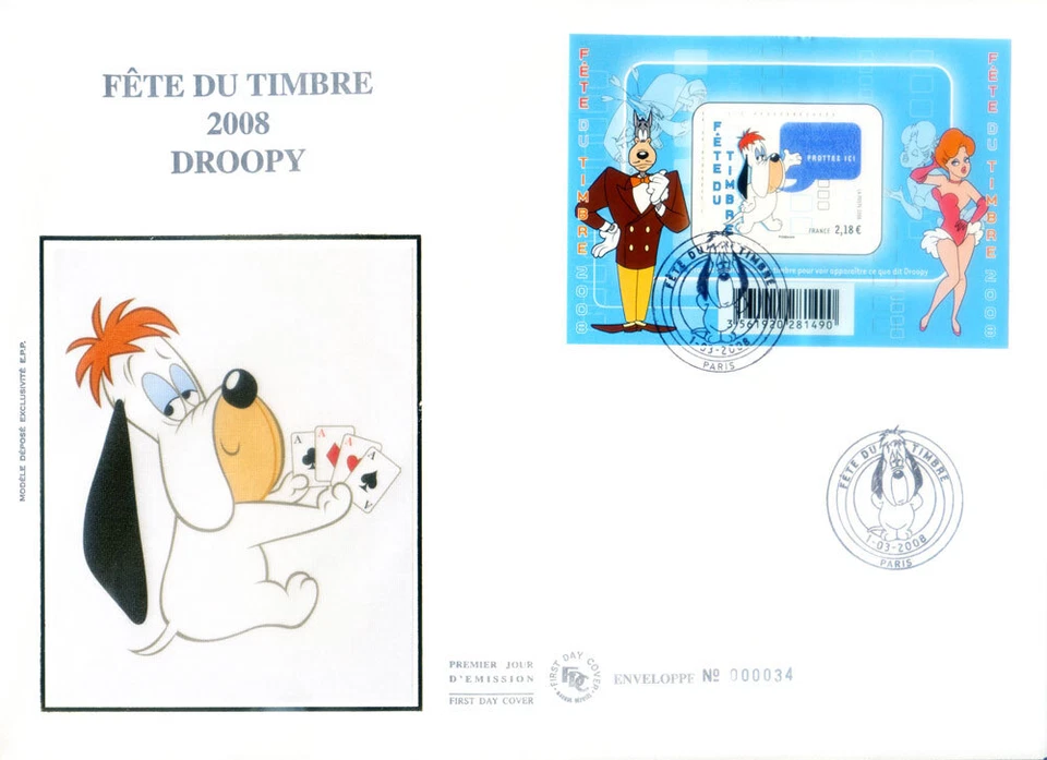 France. 2008 Comics. Droopy. FDC. - Image 1 of 1