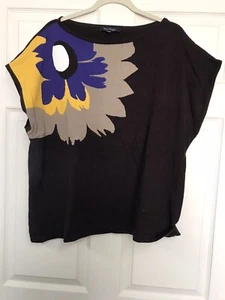 Evan Picone Brown Yellow Purple Floral Short Sleeve Sweater Size 3X EUC! 💐 - Picture 1 of 9
