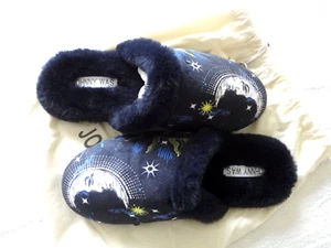 Johnny Was 9 Pantoletten Hausschuhe dunkelblau samtige Schrammen kuschelig Celestin neu in Verpackung ungetragen - Bild 1 von 7