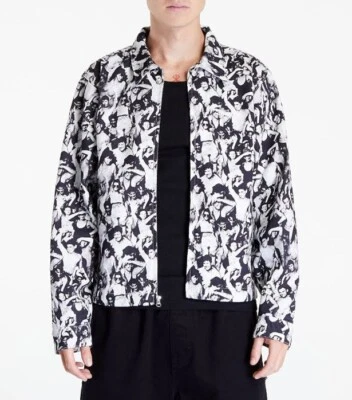 Новый с Ярлыками STUSSY BEACH MOB BING куртка большой черный белый фото по всему графический людей - Изображение 1 из 4