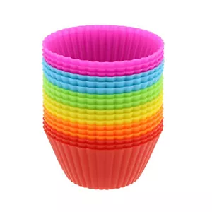 7Penn Silicone Cupcake Baking Cups Reusable Muffin Liners Small 18pc Solid Color - Picture 1 of 8