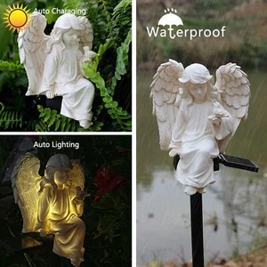 Solar Garten Statue Engel Figur Ornament für Hinterhof Außerhalb Landschaft DE - Bild 1 von 6