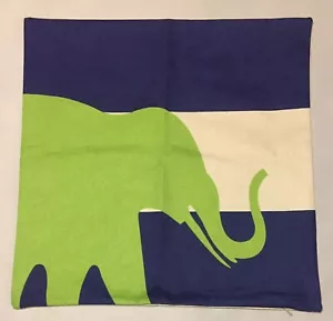 Cotton Linen Throw Pillow Cover, 18” Elephant, NEW - Picture 1 of 3