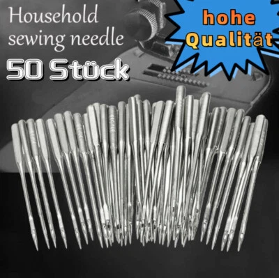 50 Stück Nähmaschinennadeln Flachkolben 5 Größe Nadeln Nähmaschine Set Universal - Bild 1 von 4